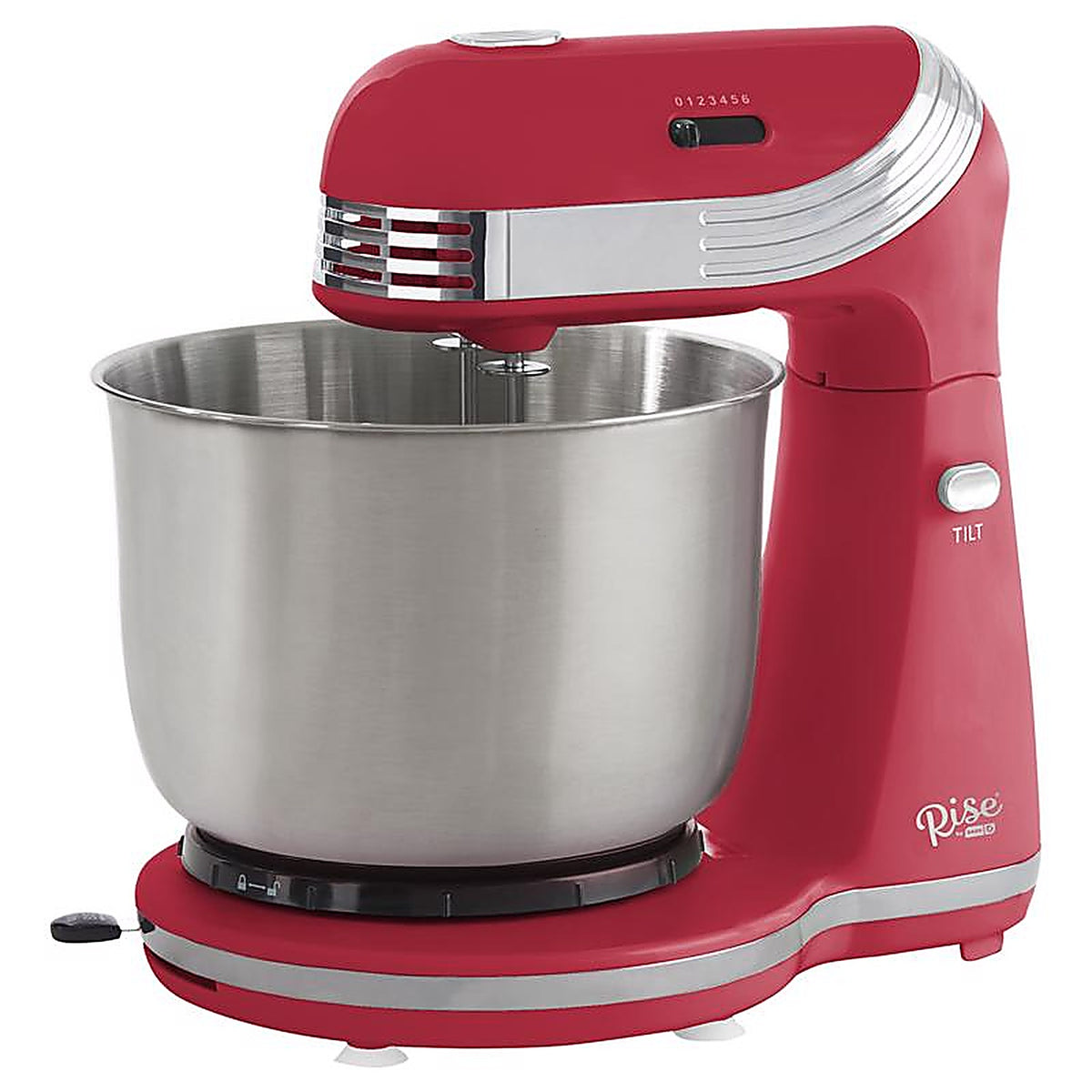 Rise by Dash - RCSM200GBRR02 - Red 3 qt. cap. 6 speed Stand Mixer