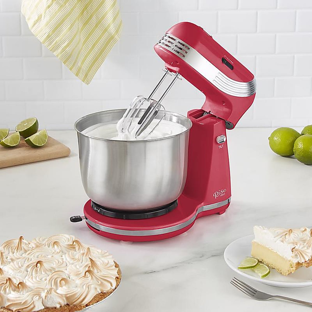 Rise by Dash - RCSM200GBRR02 - Red 3 qt. cap. 6 speed Stand Mixer