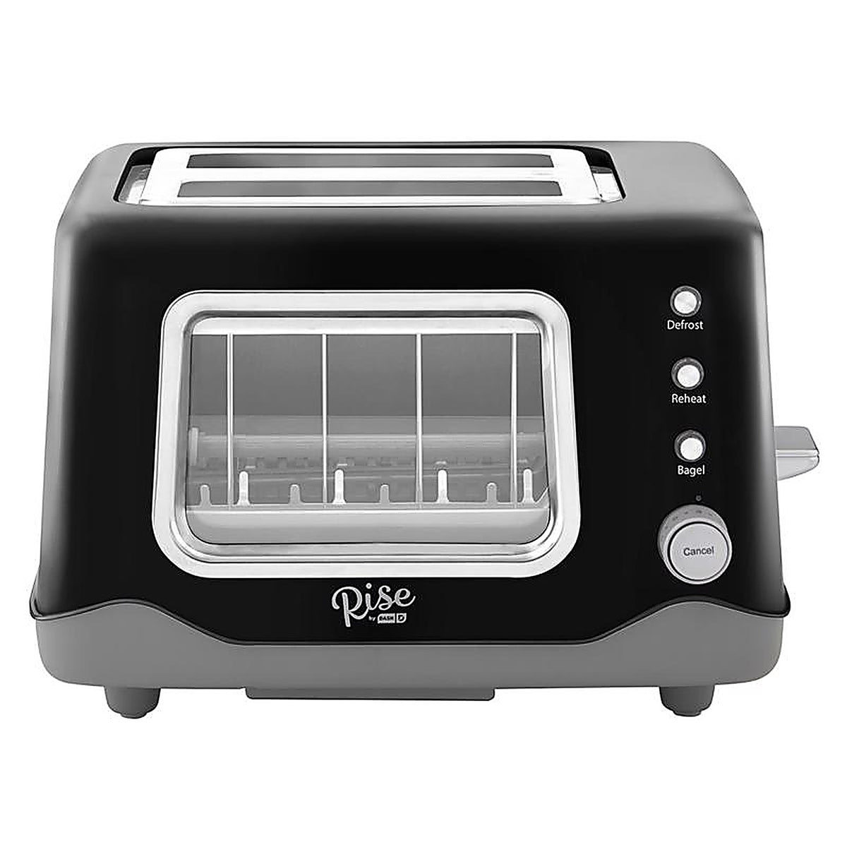 Rise by Dash - RCVT200GBBK02 - Metal Black 2 slot Toaster 7.9 in. H X 12.2 in. W X 9.5 in. D