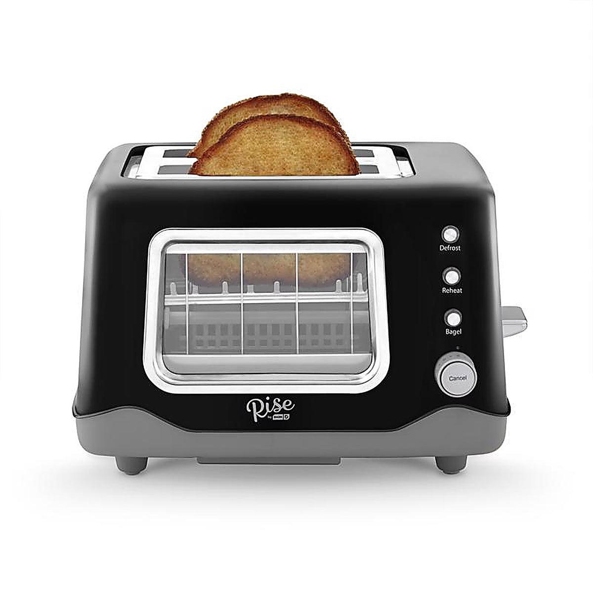 Rise by Dash - RCVT200GBBK02 - Metal Black 2 slot Toaster 7.9 in. H X 12.2 in. W X 9.5 in. D