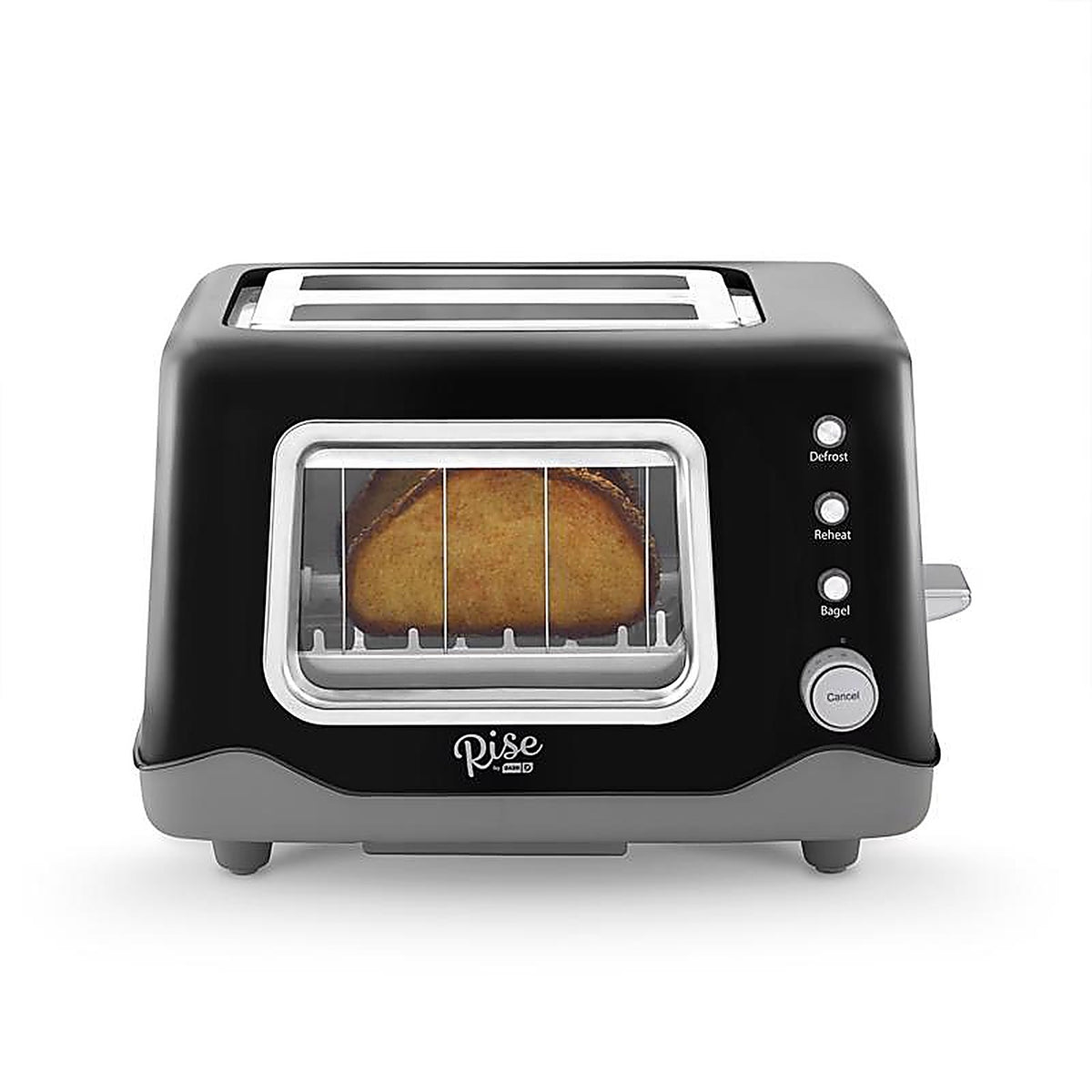 Rise by Dash - RCVT200GBBK02 - Metal Black 2 slot Toaster 7.9 in. H X 12.2 in. W X 9.5 in. D