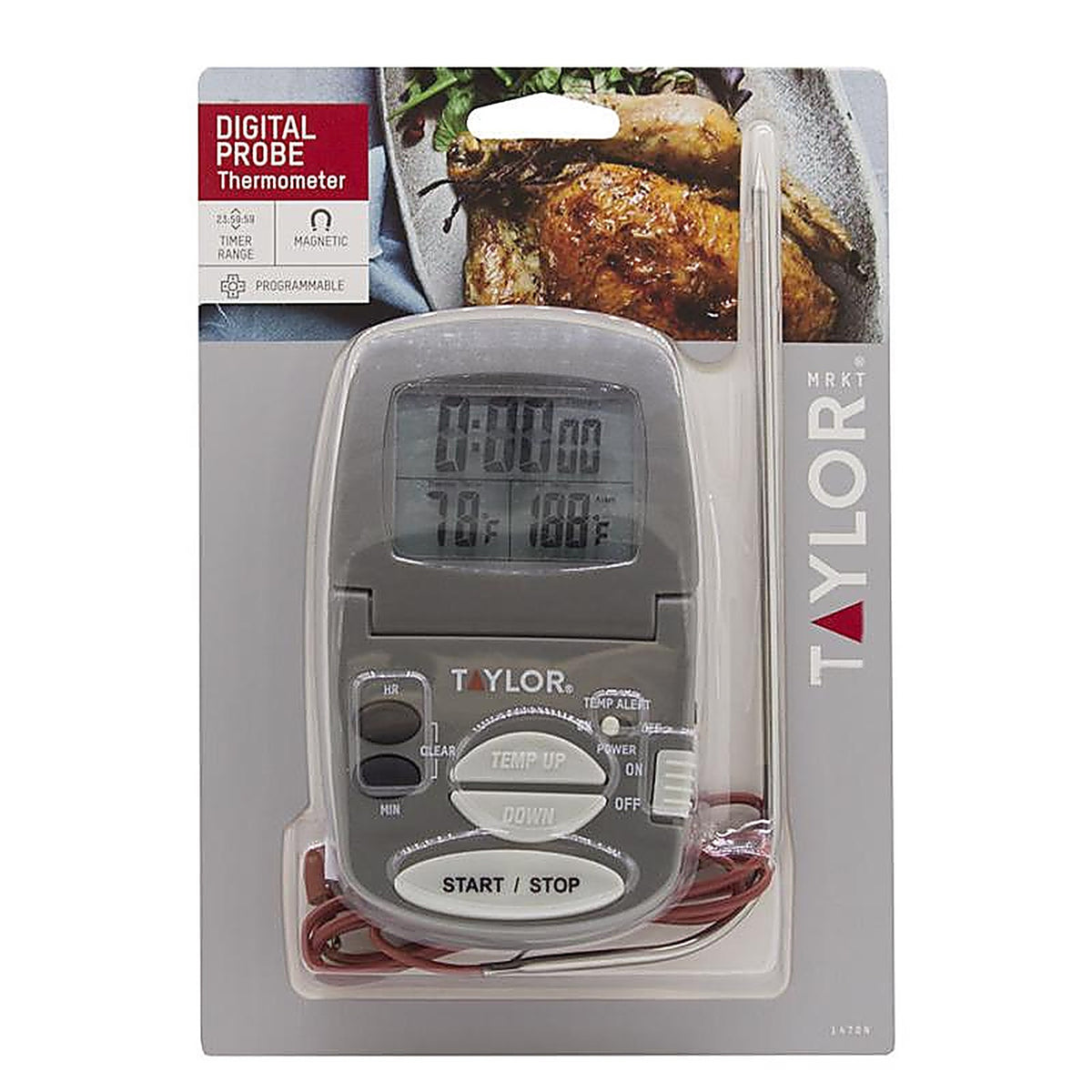 Taylor - 1470N - Instant Read Digital Probe Thermometer w/ Alarm & Timer