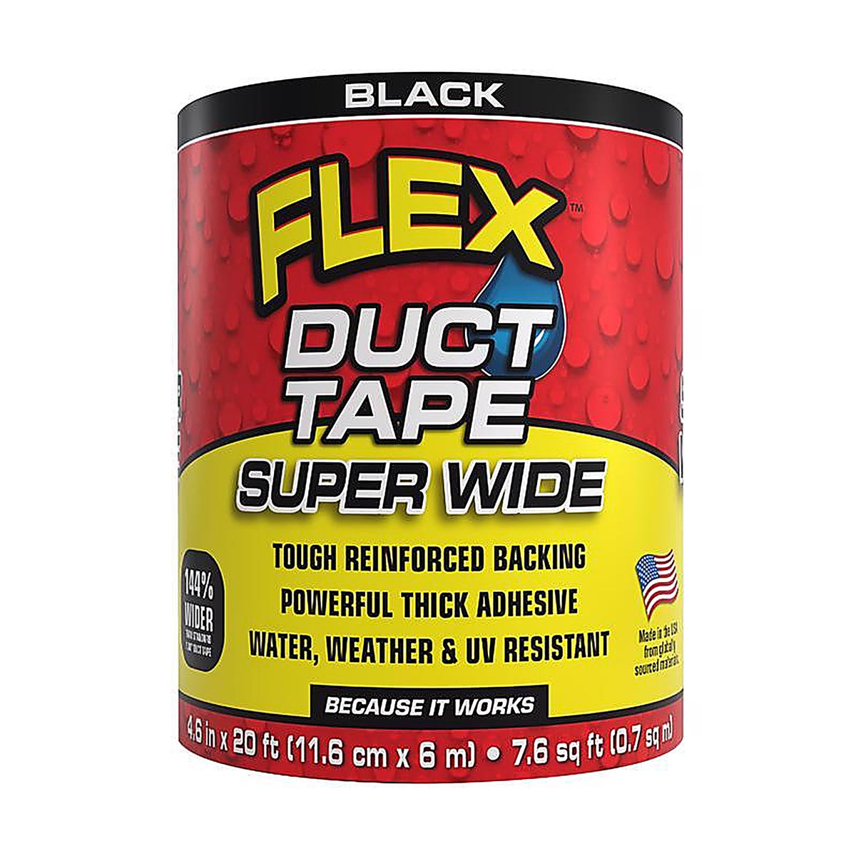 Flex Seal - DTBLKR4620 - Flex Super Wide Duct Tape 4.6 in. W X 20 ft. L Black Duct Tape