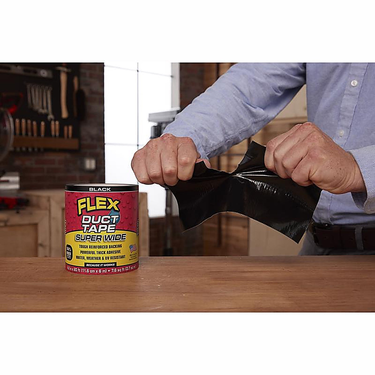 Flex Seal - DTBLKR4620 - Flex Super Wide Duct Tape 4.6 in. W X 20 ft. L Black Duct Tape