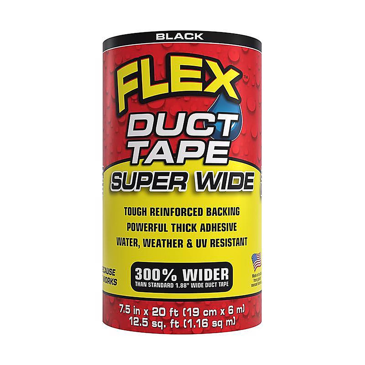 Flex Seal - DTBLKR7520 - Flex Super Wide Duct Tape 7.5 in. W X 20 ft. L Black Duct Tape