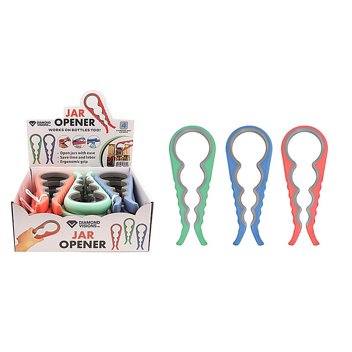 Diamond Visions - 428371 - Assorted ABS/Silicone Jar Opener