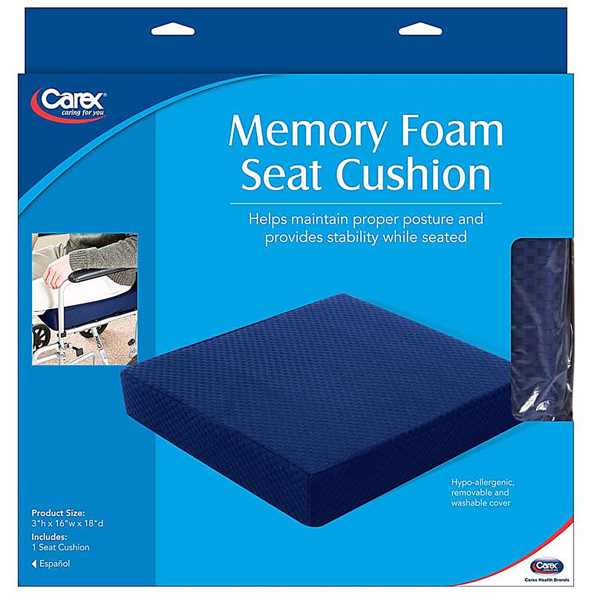 Carex - FGP10200 0000 - Navy Chair/Seat Cushion 1 pk