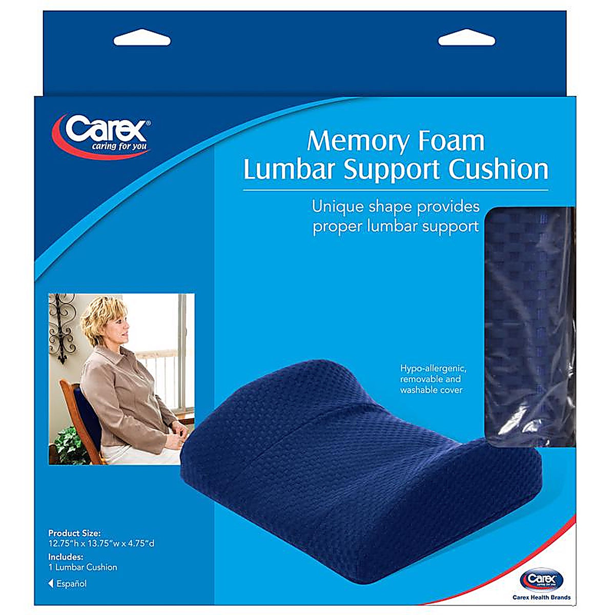 Carex - FGP10600 0000 - Navy Lumbar Support 1 pk