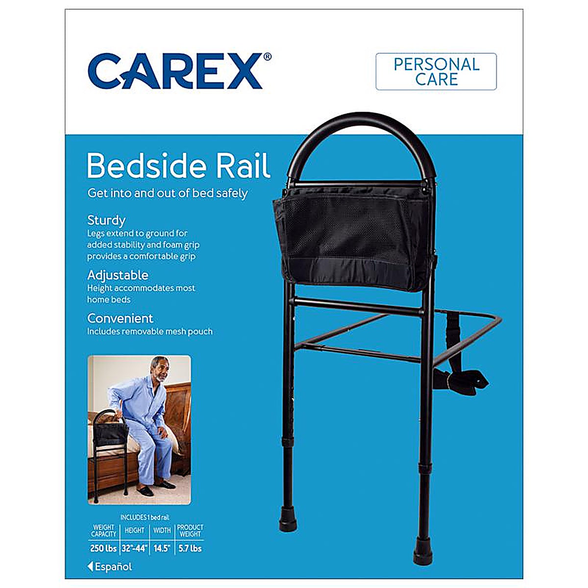 Carex - FGP57100 0000 - Black Bedside Rail 1 pk