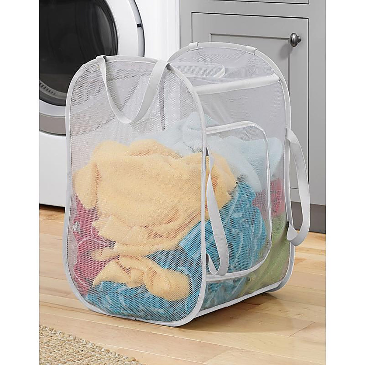 Whitmor - 5588-7485-GG - White Fabric Collapsible Hamper