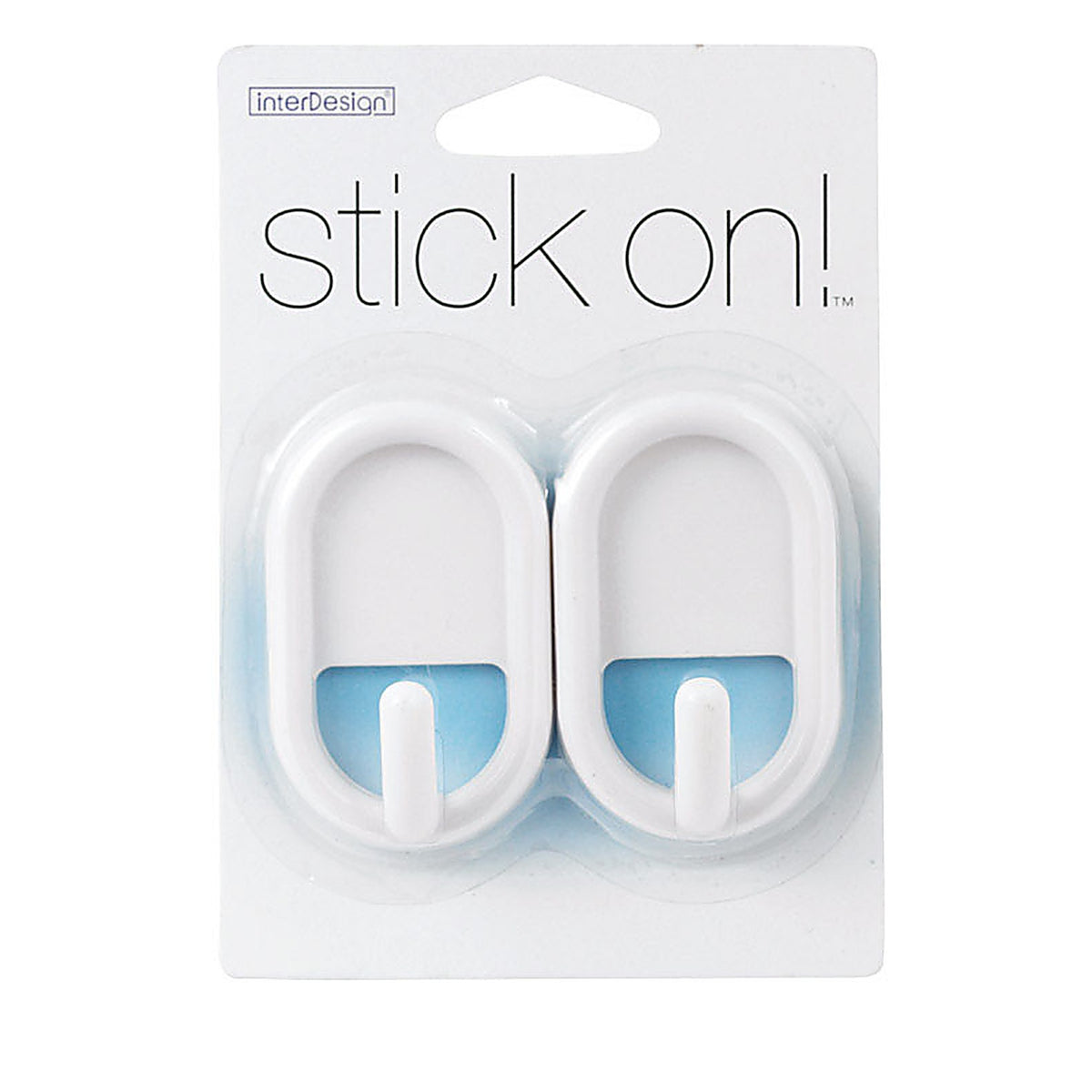 InterDesign - 14201 - 3/4 in. L White Plastic Small stick on! Hook 0.2 lb. - 2/Pack