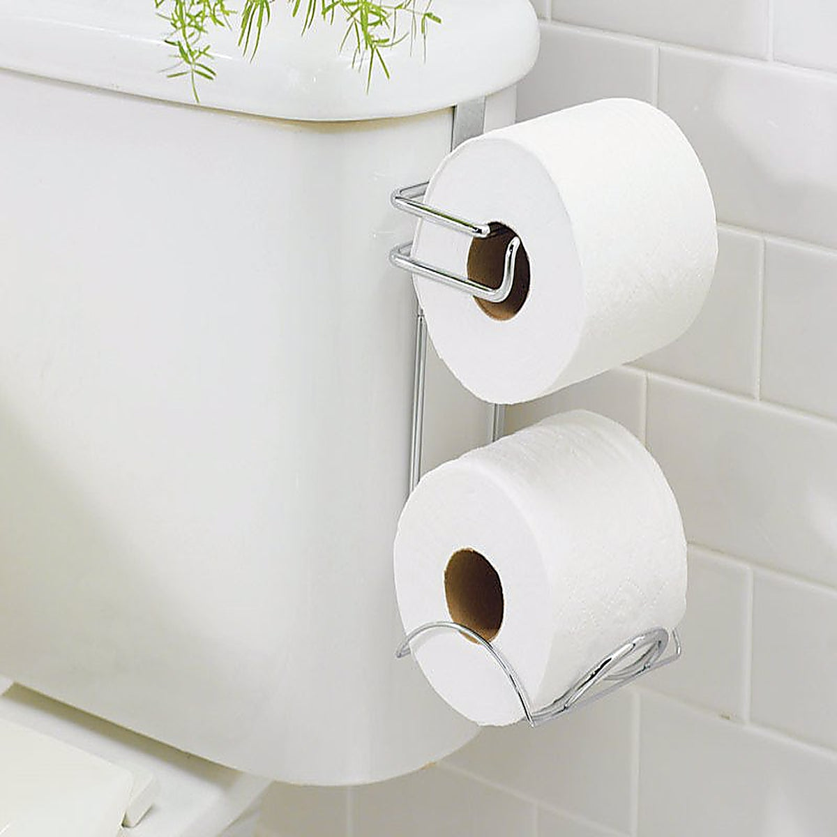 InterDesign - 69030 - Chrome Silver Over the Tank Toilet Paper Holder