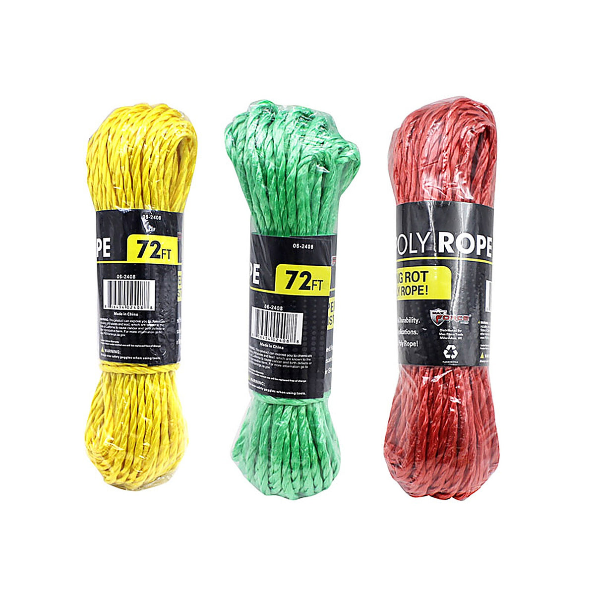 Diamond Visions - 06-2408 - 1/4 in. D X 72 in. L Assorted Twisted Poly Rope