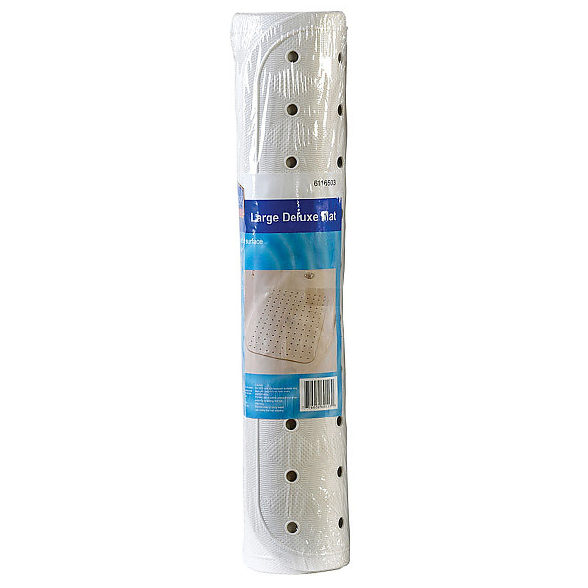 Living Accents - MB3206-WHITE - 31-1/2 in. L x 15 in. W White Vinyl Bath Mat Latex Free