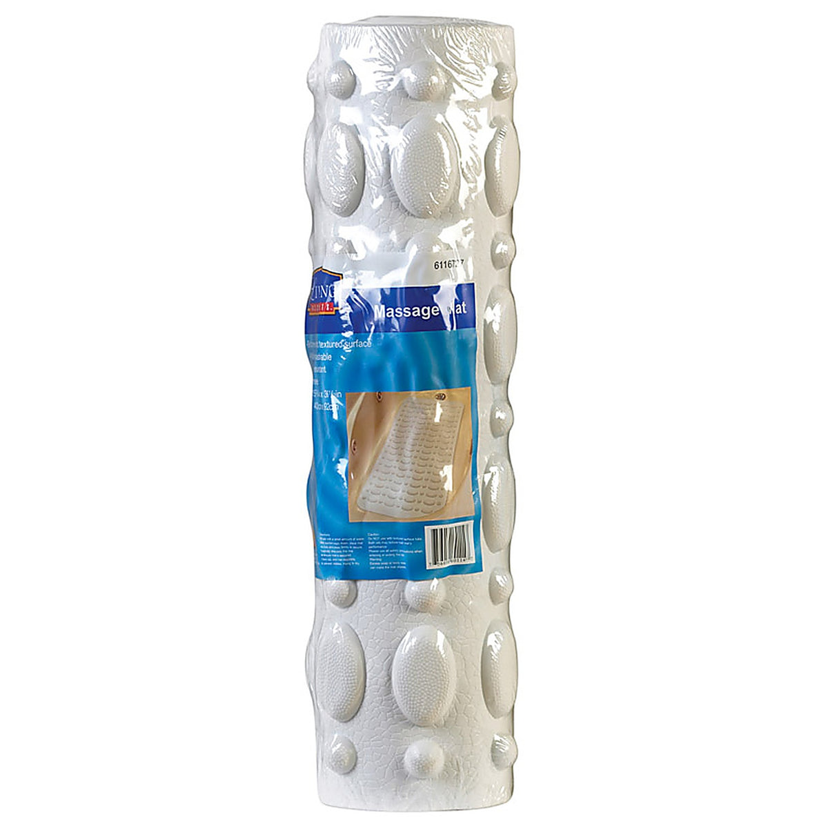 Living Accents - MB3207 - 36 in. L x 15-3/4 in. W White Vinyl Massage Bath Mat Latex Free