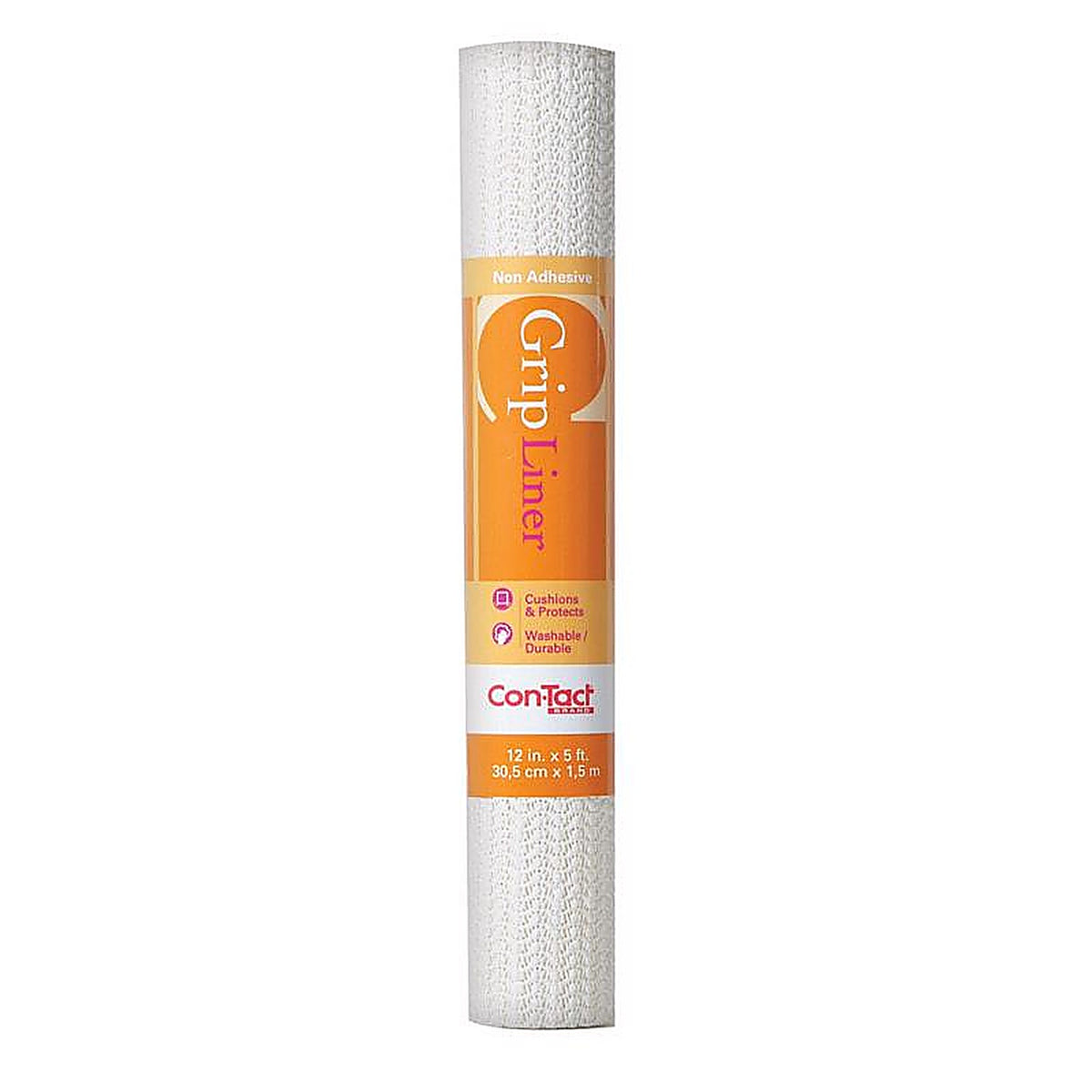 Con-Tact - 05F-C6B52-06 - Grip 5 ft. L x 12 in. W White Non-Adhesive Shelf Liner