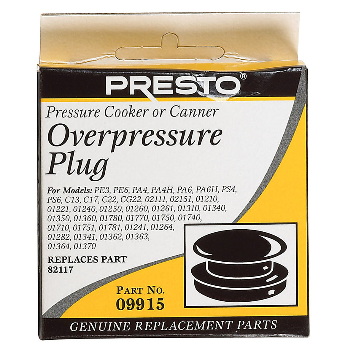 Presto - 09915 - Rubber Pressure Cooker/Canner Over Pressure Plug