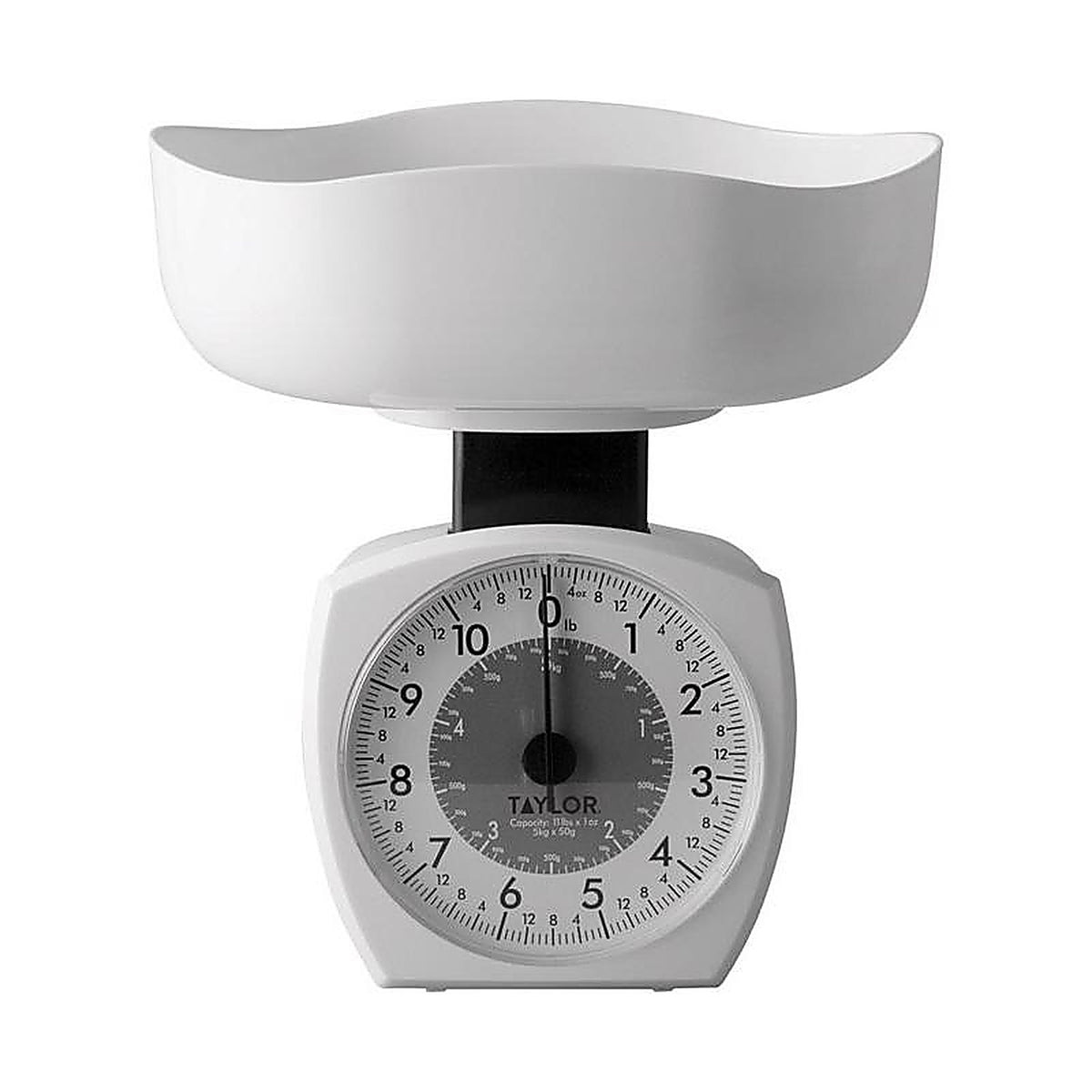 Taylor - 3701KL - White Analog Kitchen Scale 11 lb.