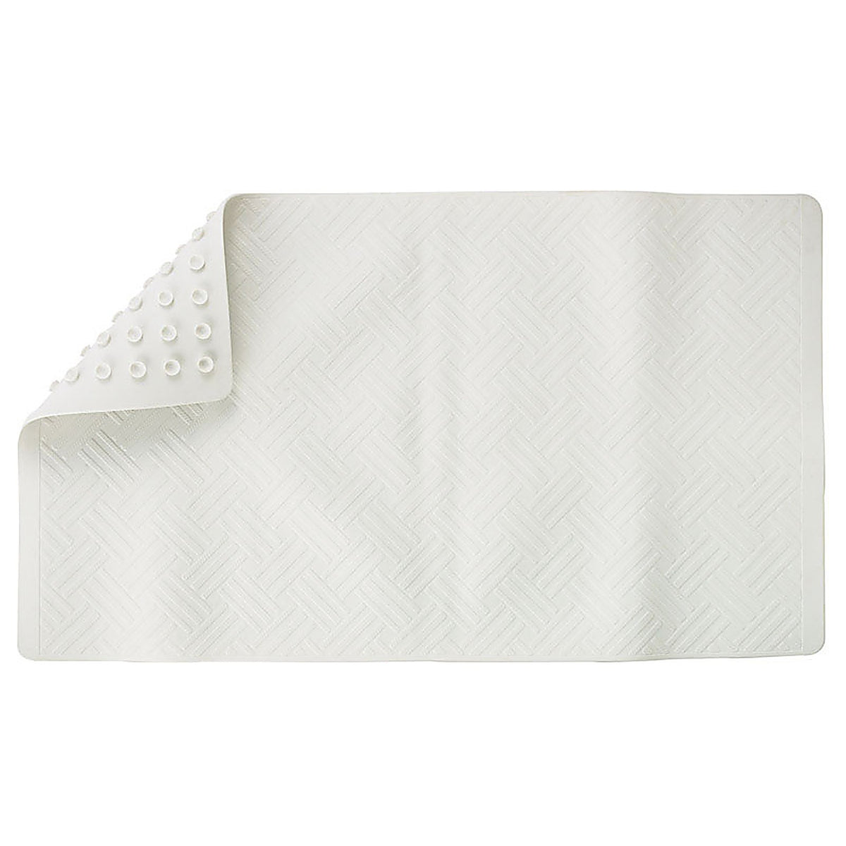 Living Accents - MB3212-WHITE - 28 in. L x 16 in. W White Thermo Plastic Elastomer Bath Mat Latex Free