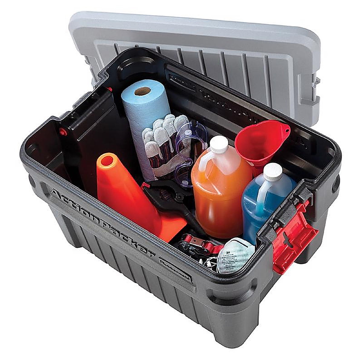 Rubbermaid - RMAP080000 - ActionPacker 8 gal Black Storage Tote 12.1 in. H X 14.1 in. W X 20 in. D Stackable