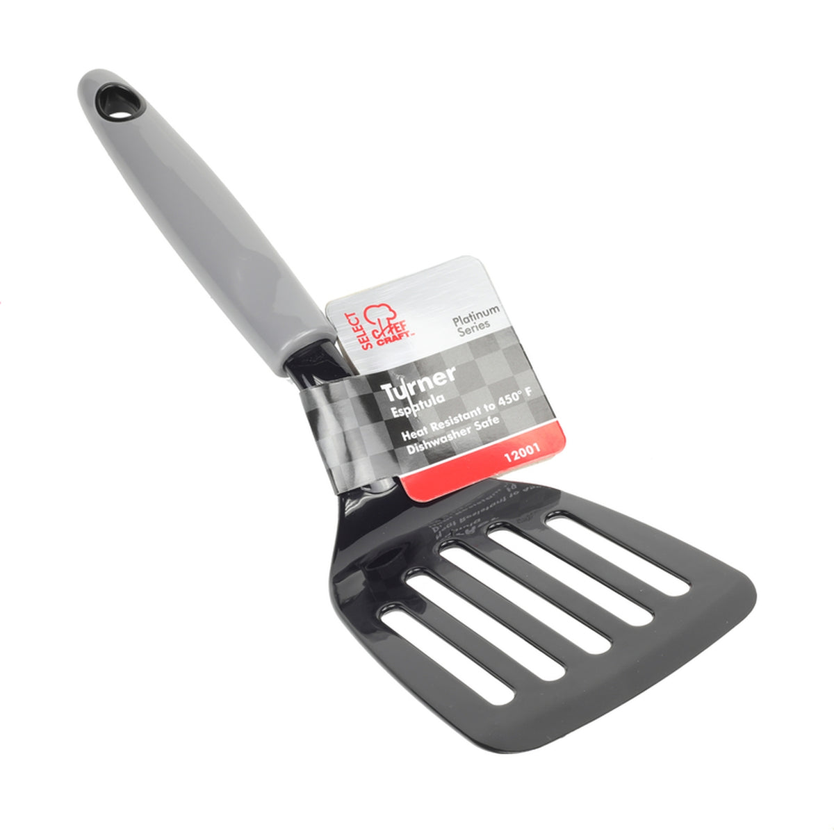 Chef Craft - 12001 - 3 in. W x 11 in. L Black/Gray Nylon Slotted Turner