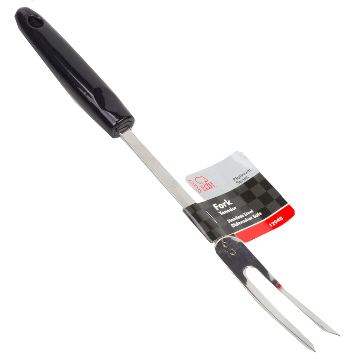 Chef Craft - 12940 - 4 in. W x 12 in. L Black/Silver Stainless Steel Fork
