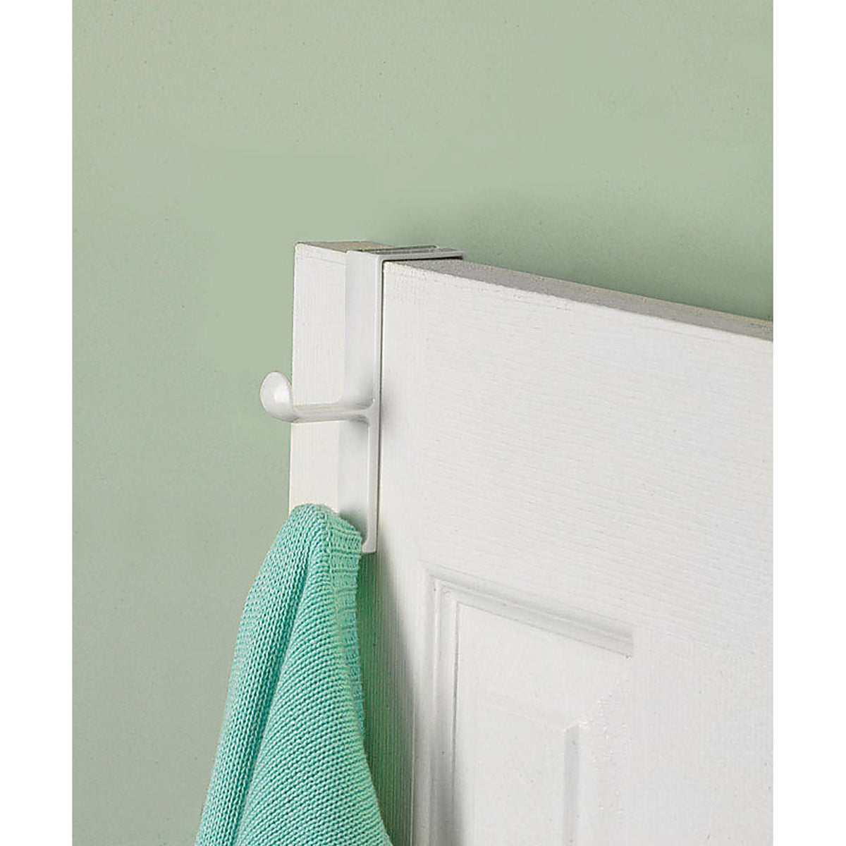 InterDesign - 16101 - 5-1/2 in. L White Plastic Medium Over-the-Door Double Hook - 1/Pack