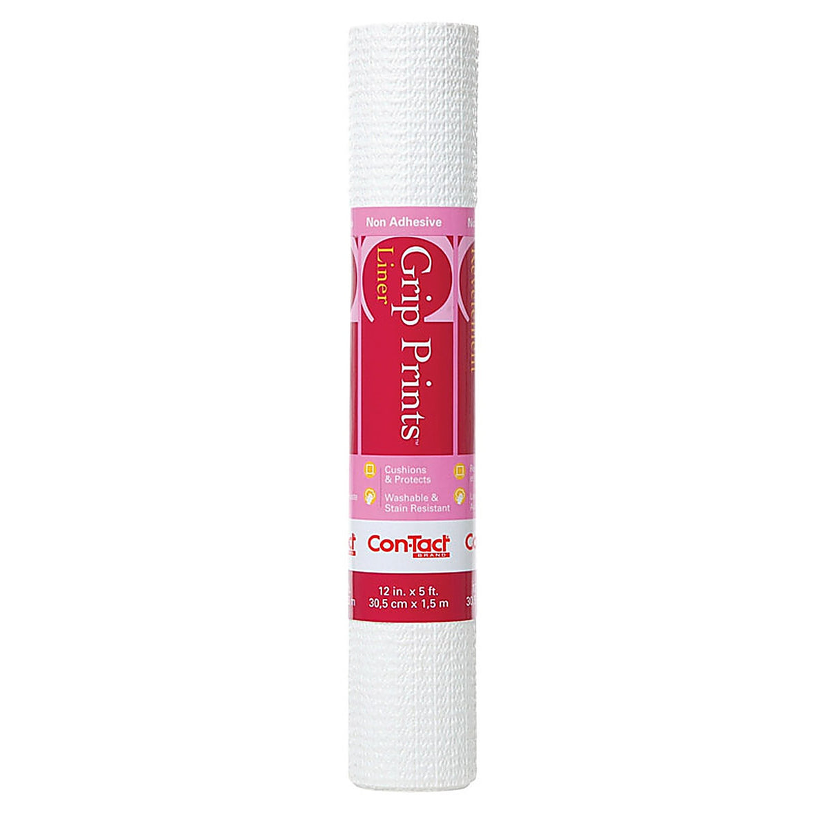 Con-Tact - 05F-C6B14-06 - Grip Prints 5 ft. L x 12 in. W White Non-Adhesive Shelf Liner
