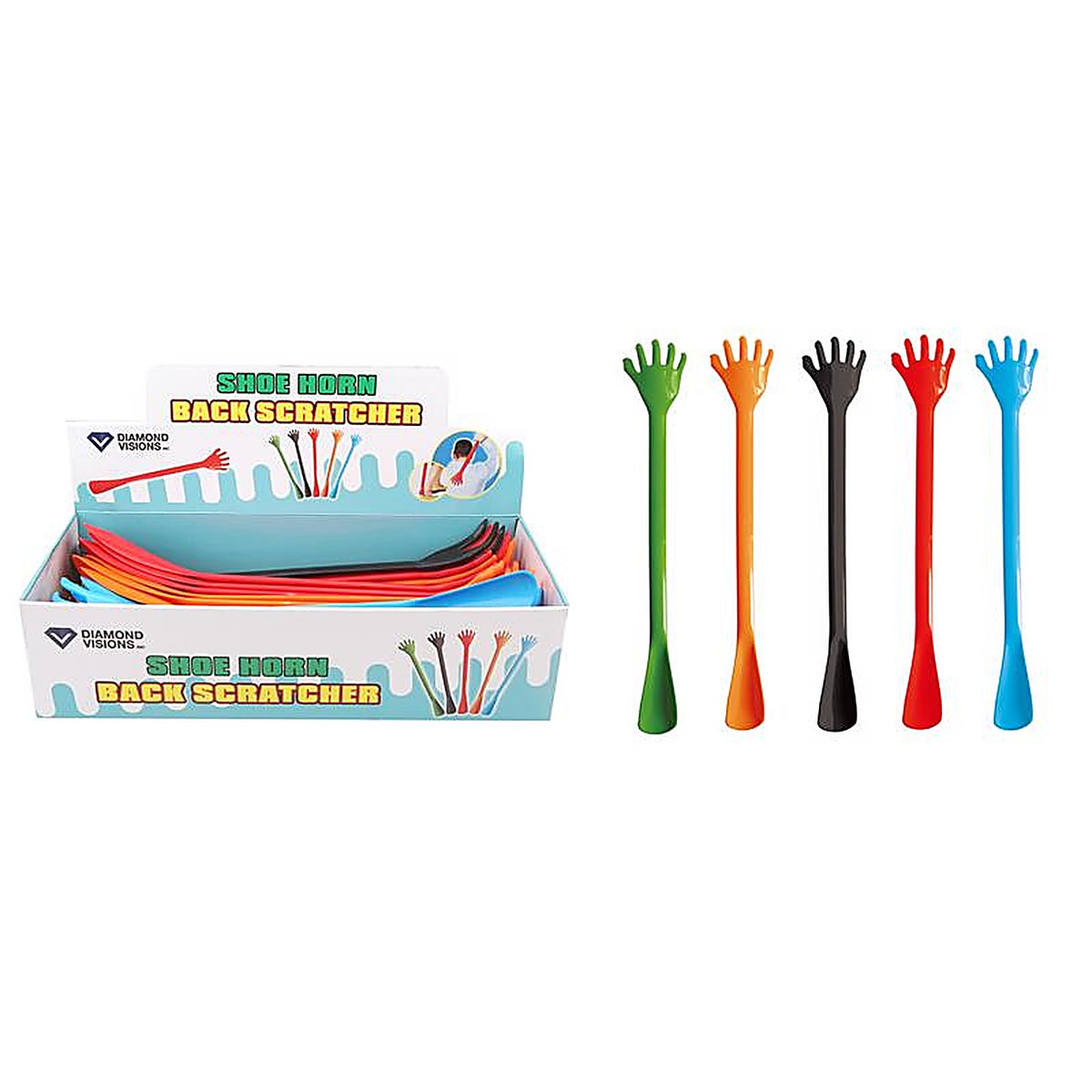 Diamond Visions - 01-1478 - Hand Shaped Backscratcher/Shoe Horn Plastic - 1/Pack Assorted colors