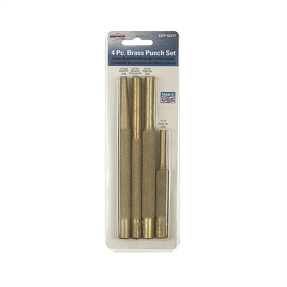 Mayhew Tools - 62277 - 4 Pc. Brass Punch Kit