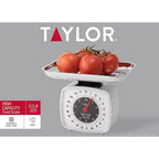 Taylor - 38804016T - White Analog Kitchen Scale 22 lb.