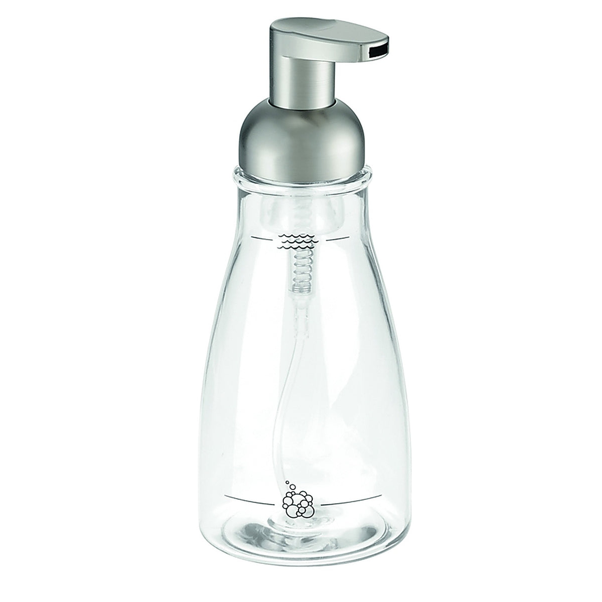 InterDesign - 50100 - Brushed Nickel Clear Plastic Soap Dispenser