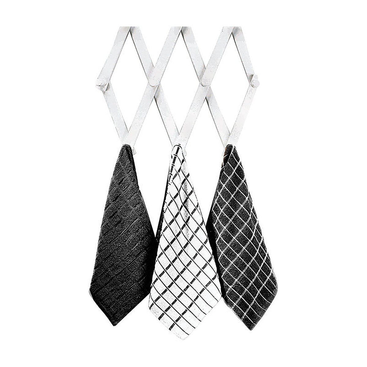 Ritz - 82414 - Black Cotton Check Kitchen Towel 3 pk