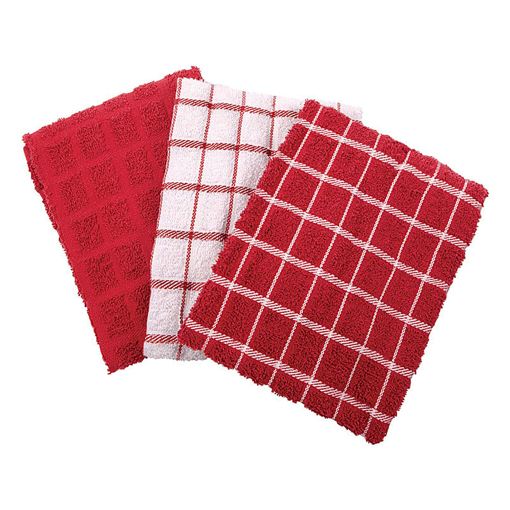 Ritz - 82483 - Paprika Cotton Check Kitchen Towel 3 pk