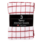 Ritz - 82483 - Paprika Cotton Check Kitchen Towel 3 pk