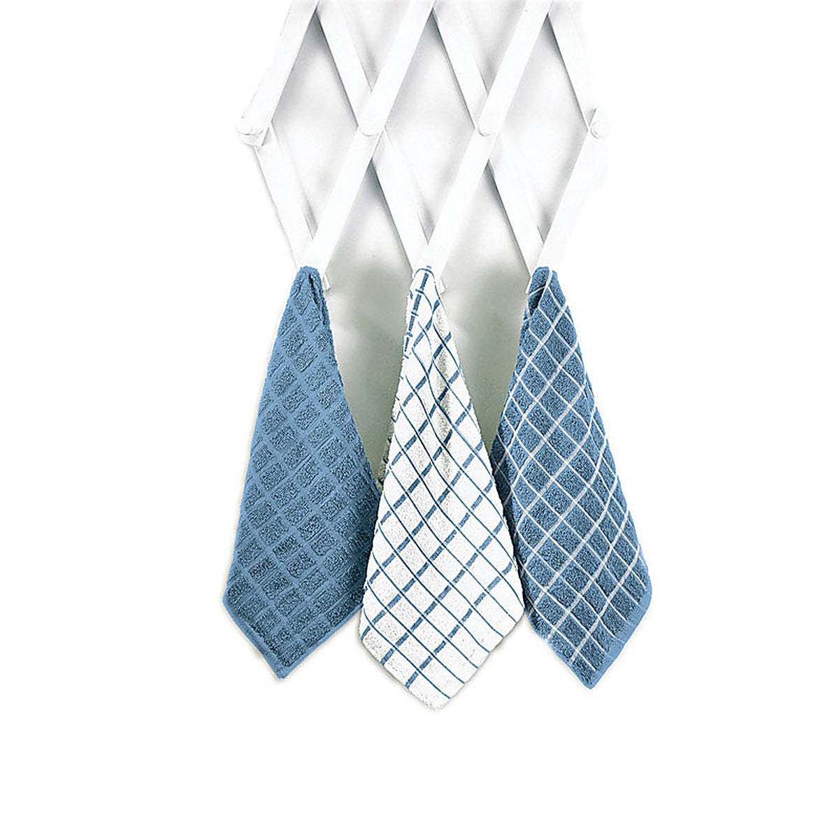 Ritz - 82424 - Federal Blue Cotton Check Kitchen Towel 3 pk