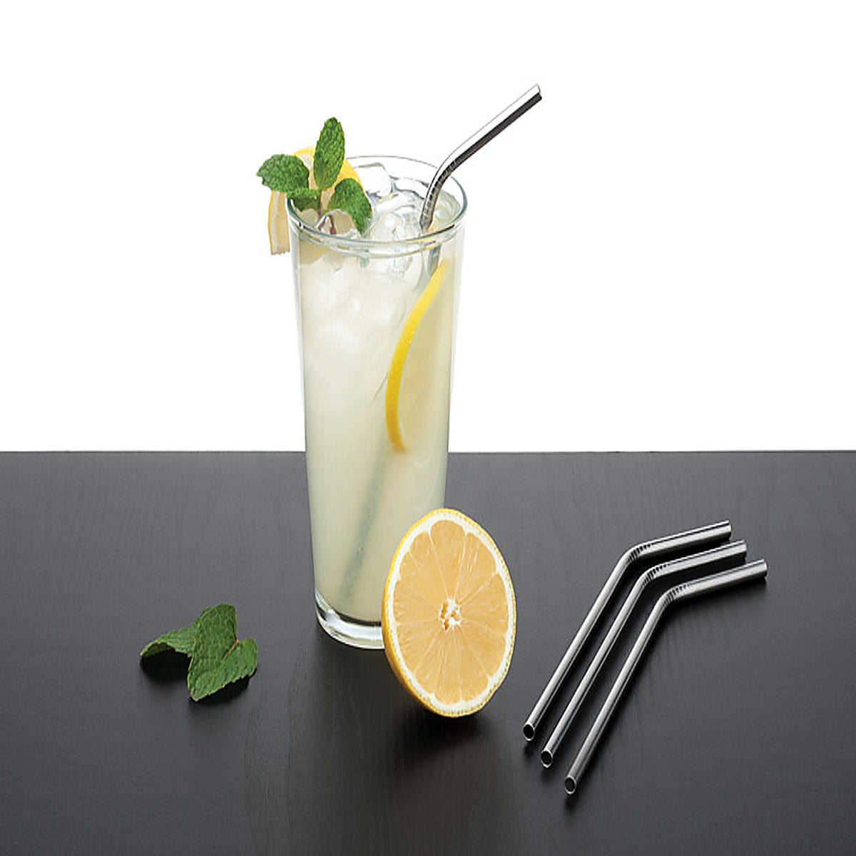 Harold Import - 48 - 8 in. L Brown Stainless Steel Straws