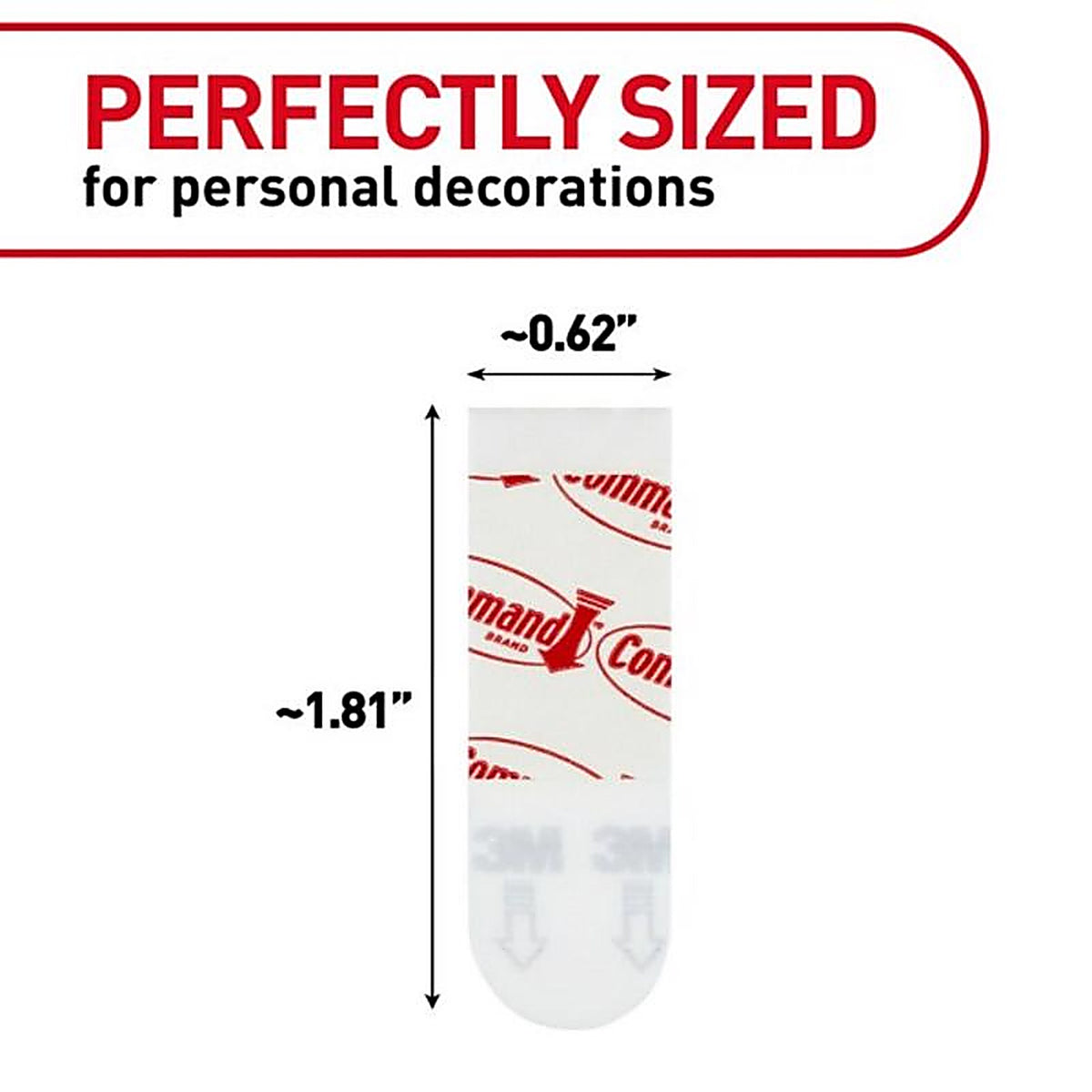 3M - 17024-48ES - Small Foam Adhesive Strips 1-3/4 in. L 48/Pack