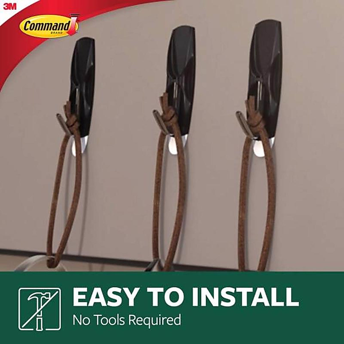 3M - 17065S-AWES - Medium Plastic Hook 2-1/6 in. L - 2/Pack