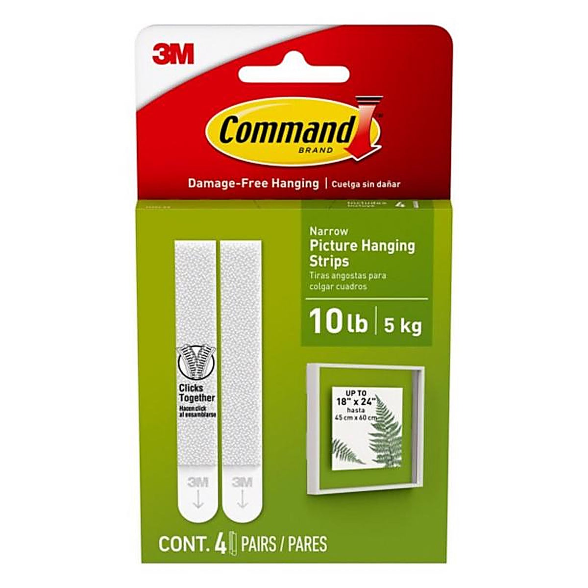 3M - 17207-ES - Command White Foam - 8/Pack Picture Hanging Strips