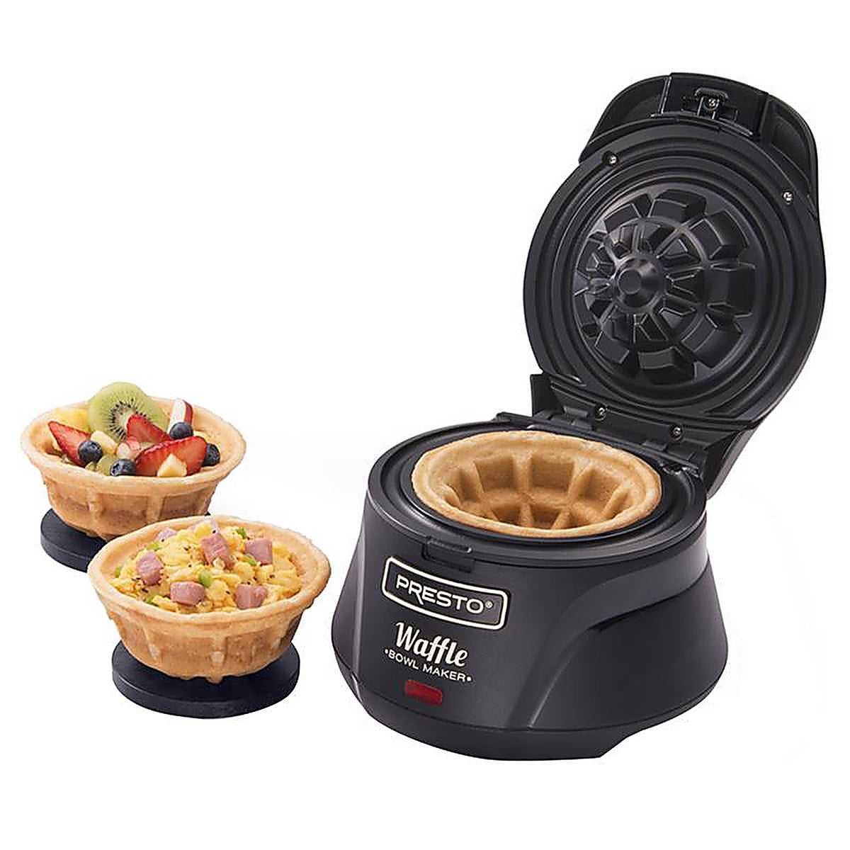 Presto - 03500 - Semi-Gloss Black Plastic Waffle Bowl Maker