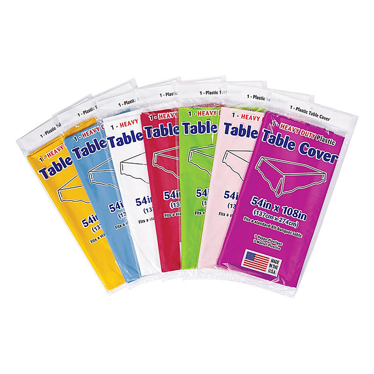 Diamond Visions - TL-ASTTC - Assorted Plastic Disposable Tablecloth 54 in. 108 in.