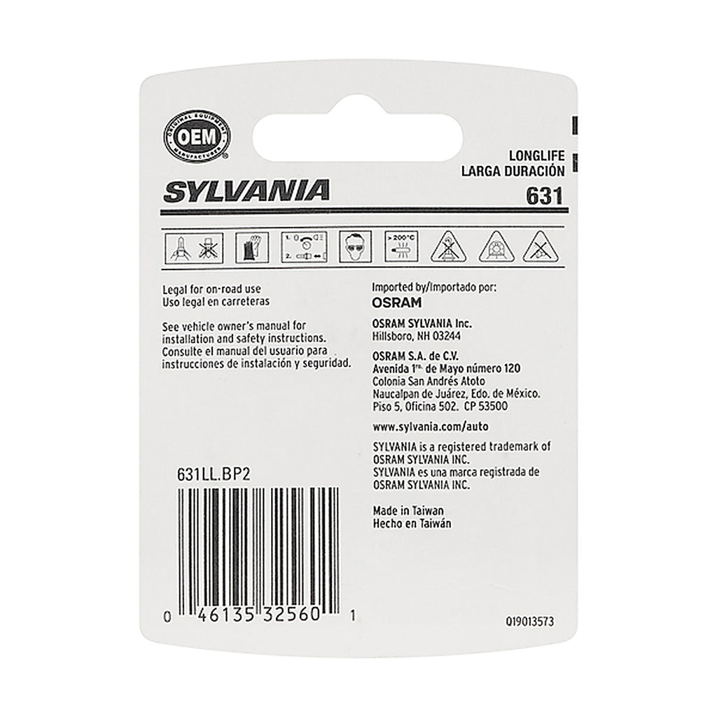 Sylvania - 631LLBP2 - 631 Long Life Mini Bulb, 2 Pack