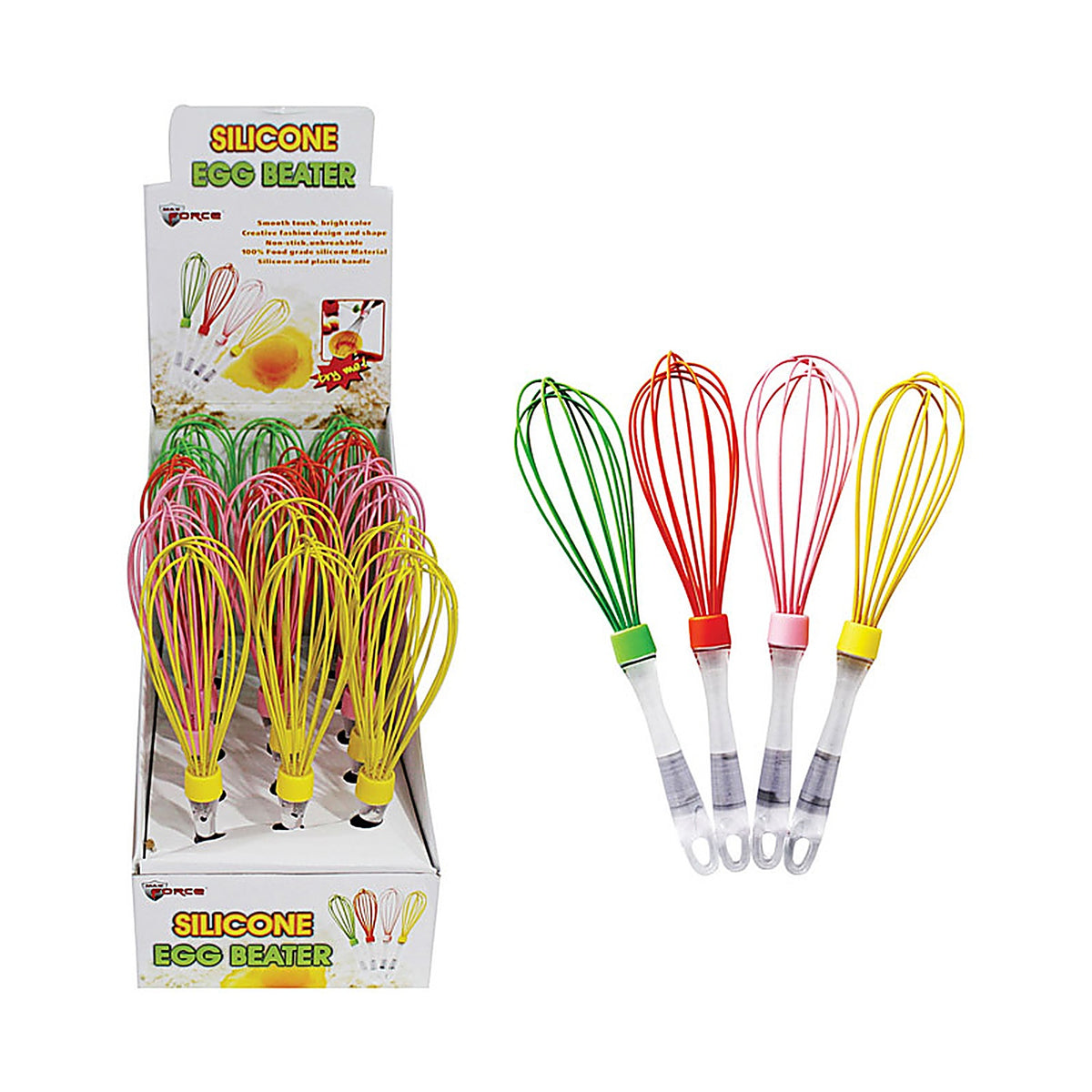 Diamond Visions - 11-1116 - Max Force 2 in. W x 10 in. L Assorted Colors Silicone Egg Beater/Wisk