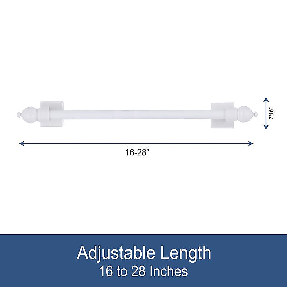 Kenney - KN40344 - Enamel White Magnet Cafe Rod 16 in. L x 28 in. L