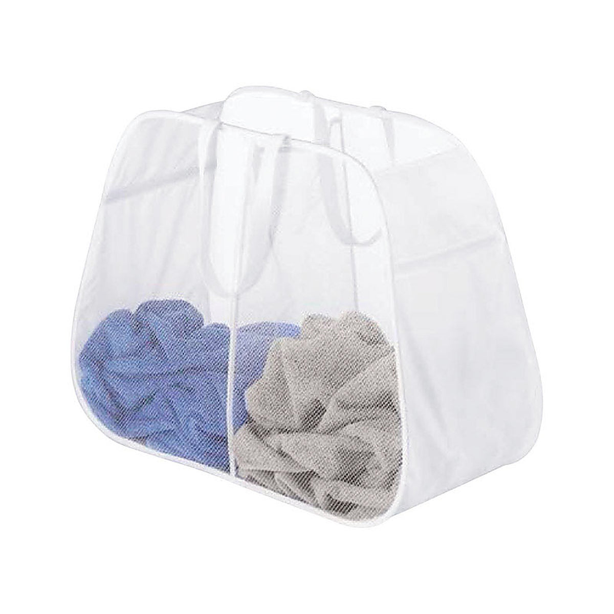 Whitmor - 6233-4103-WHT - Pop N' Fold White Duramesh Nylon Hamper