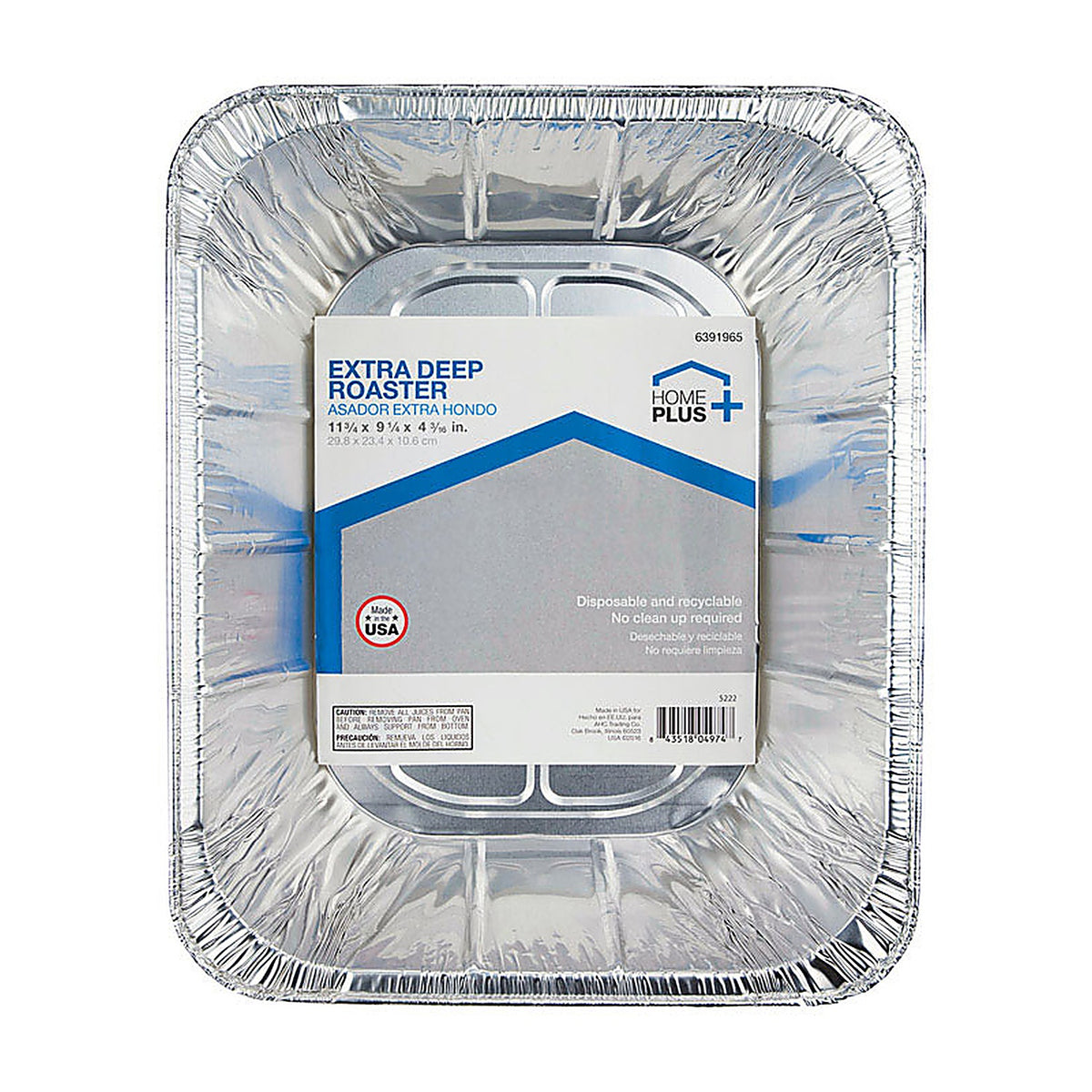 Home Plus - D08110 - 9-1/4 in. W x 11-3/4 in. L Deep Roaster Silver - 1/Pack