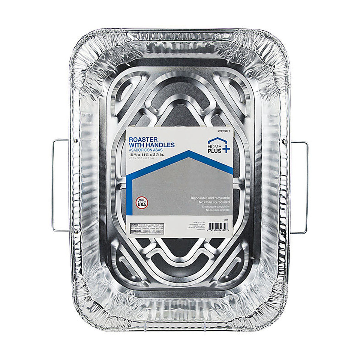 Home Plus - D49113 - Durable Foil 11-7/8 in. W x 16-5/8 in. L Roaster Pan Silver - 1/Pack