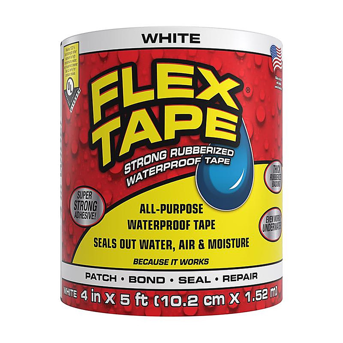 Flex Seal - TFSWHTR0405 - FLEX TAPE 4 in. W X 5 ft. L White Waterproof Repair Tape