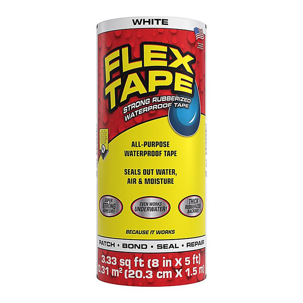 Flex Seal - TFSWHTR0805 - FLEX TAPE 8 in. W X 5 ft. L White Waterproof Repair Tape